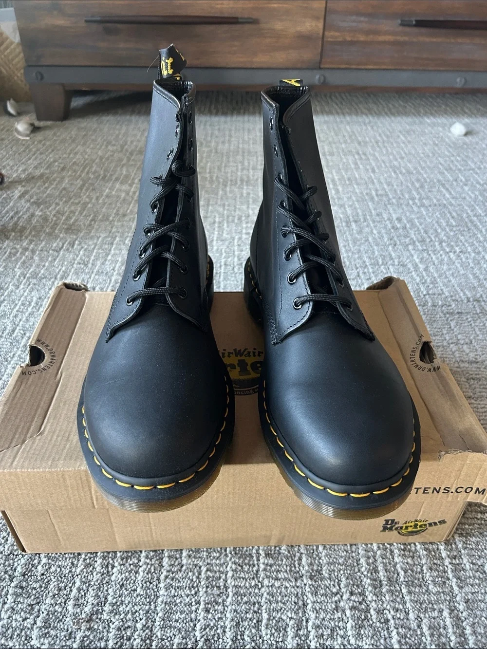 Dr. Martens 1460 GREASY LEATHER LACE UP BOOTS 13